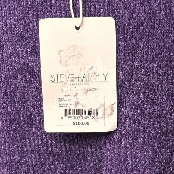 Steve Harvey Striped NWT Men Sweater Pullover  Striped L Purple - Picture 5 of 12